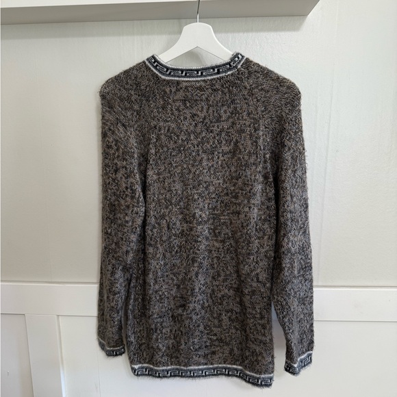 Vintage Patterned Sweater with Black and White Trim - Picture 3 of 3